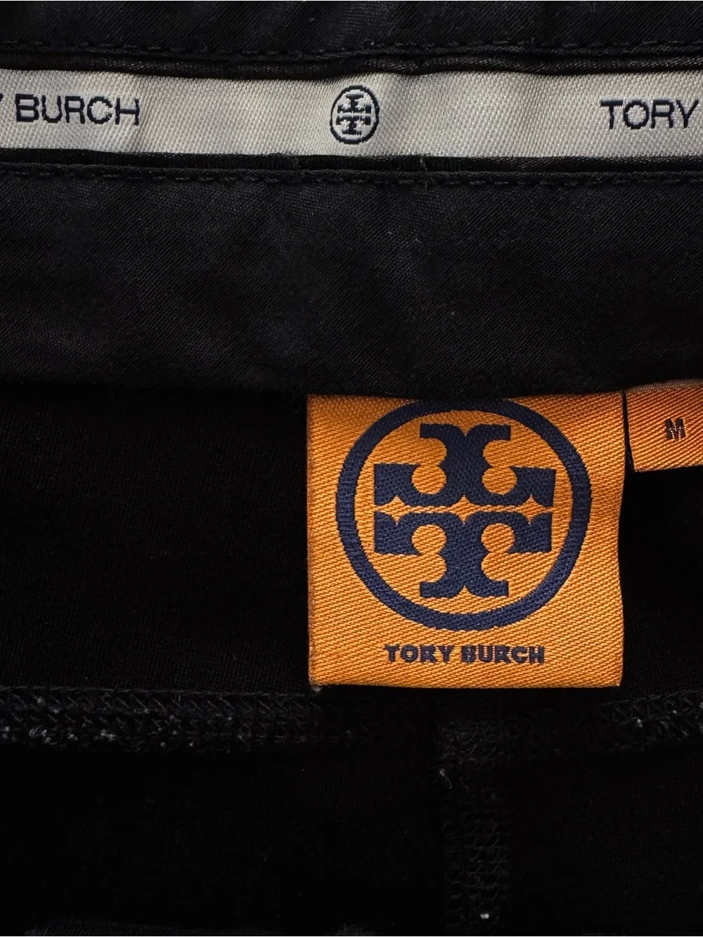 Tory Burch Black Slim Fit Stretch Ankle Pants Front Zip Pockets M Career Office